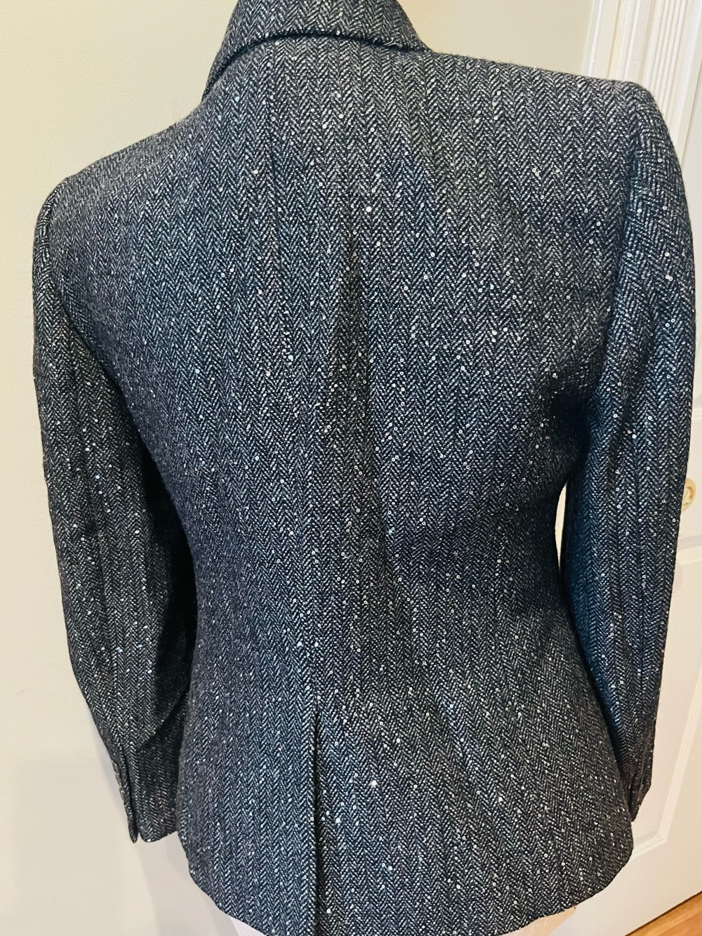 J. Crew Women's Charcoal Herringbone Blazer - Picture 2 of 7